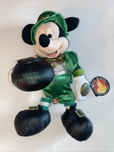 NWT Rare Disney Parks Mickey Mouse Happy St. Patricks Day 2006 Plush 12" - Picture 1 of 9