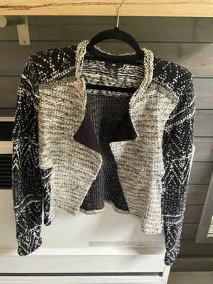 Cardigã/jaqueta feminina H&M malha fio apertado frente aberta tamanho M - Imagem 1 de 4