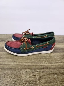 Vintage Sebago Docksiders Boat Shoes Men's 7.5 M Leather Multi-Color Made in USA - Picture 1 of 8