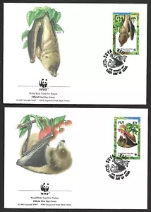 FIJI GENUINE WWF MONKEY FACED BAT FIRST DAY COVER SET - Picture 1 of 2