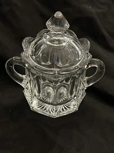 VNTG Williamsburg Clear Covered Sugar IMPERIAL GLASS W/Double Handles FREE SHPG - Picture 1 of 11