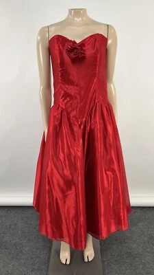 Vestido vintage Y2K Steppin' Out para mujer graduación fiesta formal sin tirantes rojo graduación Foto 1 de 4