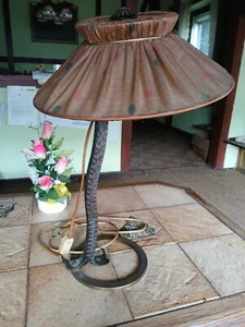 Tischlampe ,Massiv Kupfer und Messing , 40-50ger Jahre ,Recht schwer ! - Bild 1 von 5