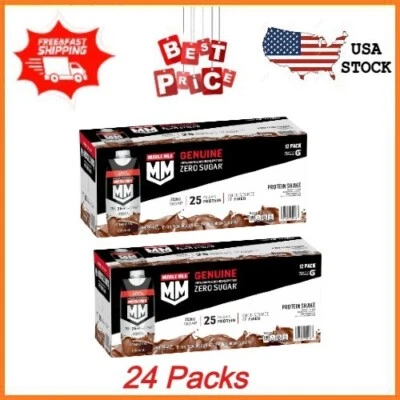 Muscle Milk подлинный протеиновый коктейль, шоколад, 11 жидких унций картонная коробка, 24 упаковки - Изображение 1 из 4
