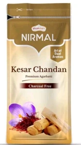 2 X125g NIRMAL KESAR CHANDAN SAFFRON, SANDAL INCENSE STICKS 125gX 2 IN POUCH - Picture 1 of 4