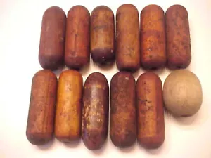 12 Vintage Nautical CEDAR Wood Fishing Net Floats Buoy NICE!! - Picture 1 of 2