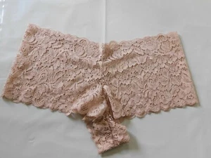 Vintage Light Pink Size L large Panties Floral Lace Roses - Picture 1 of 5