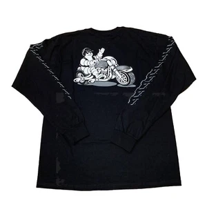 Michelin Motorcycle Racing Retro Tee - Cotton Shirt Long Sleeve Black Small Mens - Picture 1 of 5