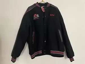 CN Eisenbahn Mitarbeiter Jacke schwarz Leder Wolle XL mechanisch Bischof - Bild 1 von 10