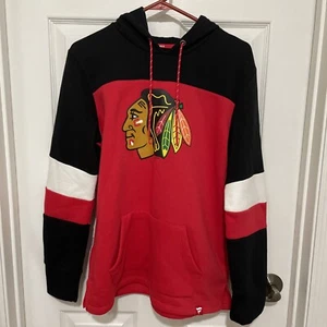 NHL Chicago Blackhawks Hoodie Womens Size Medium Sweatshirt Red Pullover - Picture 1 of 3
