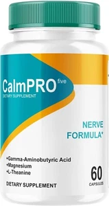 CalmPro 5 Capsules Nerve Calming Formula - Brain & Nerve Supplements 60 Capsules - Picture 1 of 1