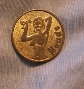 Vintage Risqué Woman Heads or Tails Flip Coin Token 1" Metal Nude  - Picture 1 of 2