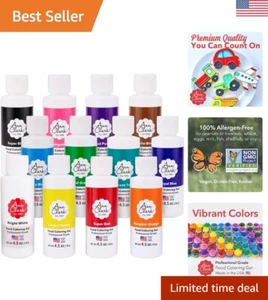 Premium Food Coloring Gel - Bright & Concentrated - 4.5 oz Bottles - 12 Colors - Picture 1 of 7