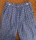 David Brooks 80s Blue Fish Print Pants High Waist Cotton Tapered Leg VTG Sz 12