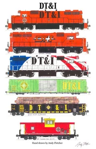 Detroit Toledo & Ironton 11"x17" Poster by Andy Fletcher signed - Picture 1 of 1
