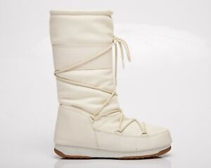 Moon Boot High Rubber Waterproof Women's Cream Casual Lifestyle Shoes Boots