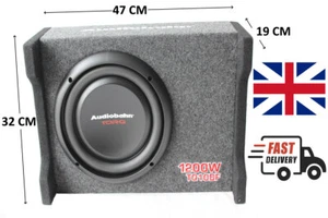 10" 25cm 1200W Car Truck Shallow Slim Loaded Boom Bass box Audio Subwoofer - Picture 1 of 6