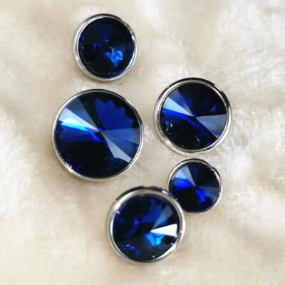 10Pcs Shiny Glass Crystal Rhinestone Buttons DIY Shirt Clothing Sewing Decor - Image 1 of 4