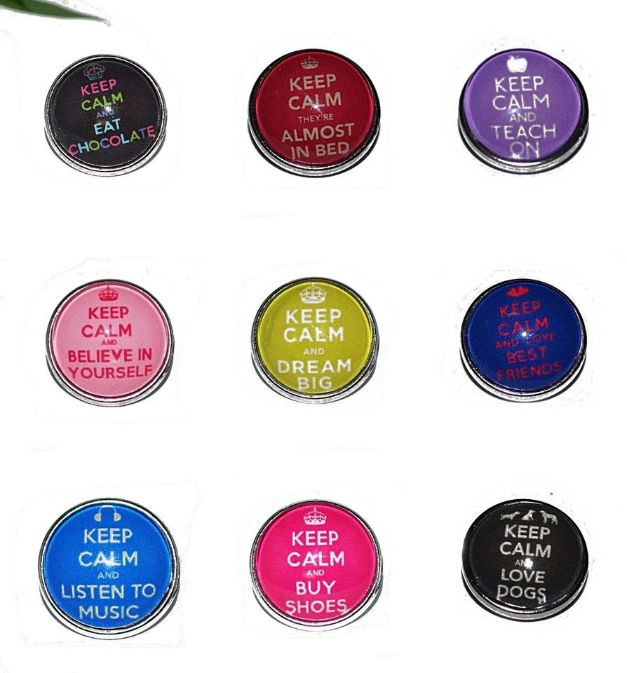 AUSWAHL +++ KEEP CALM and... Button Druckknopf snap click Armband Ring Glas - Bild 1 von 1