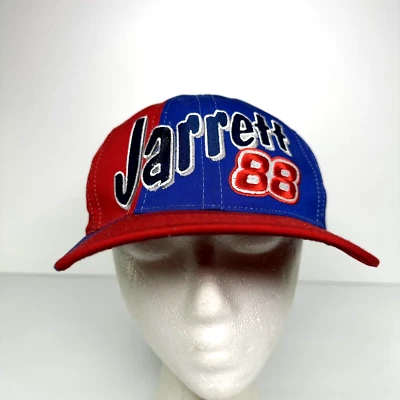 Vtg Dale Jarrett 88 Nascar Snapback Hat Red Blue Ford Quality Care Racing Cap - Image 1 of 4