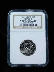 2001-S 25c Proof Vermont State Quarter - NGC PF70 Ultra Cameo - Picture 1 of 4