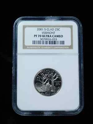 2001-S 25c Proof Vermont State Quarter - NGC PF70 Ultra Cameo  - Image 1 of 4