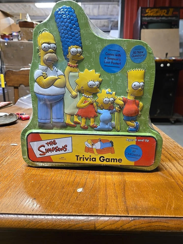Simpsons Trivia Game 2000 3d Collectors Tin With Cast Poster Cardinal Industries