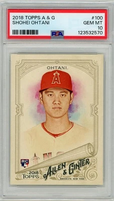 2018 Topps A&G Shohei Ohtani PSA 10 Rookie Allen & Ginter GEM MINT RC  - Image 1 of 2
