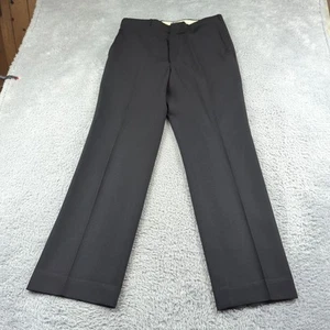 Vintage 1970s Towncraft Pants Mens Measures 31x29 Black Slacks Chinos Trousers - Picture 1 of 21