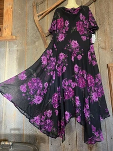 Women’s Sz. 24 Floral Asymetrical Hankerchief Hem Mother Of The Bride Dress NWT - Picture 1 of 9