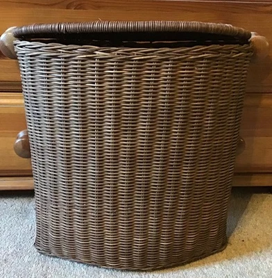 New Broste Copenhagen Wicker Wall Basket with Lid - Storage - Image 1 of 4