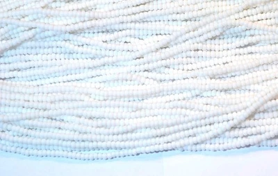 Opaque Matte White Czech PRECIOSA® glass 11/0 seed beads, 1 Hank - Image 1 of 2