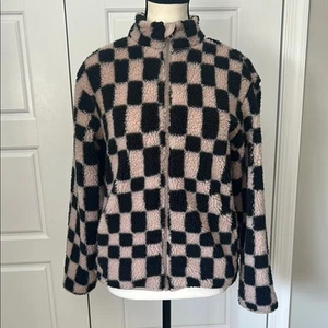 Cat & Jack Black and Cream/Pink Fleece Jacket - Picture 1 of 8