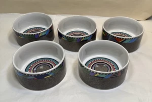 Lot de cinq (5) bols à dessert vintage Rosenthal Barbara Brenner METROPOL New Wave - Photo 1/5