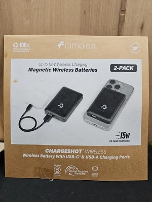 Nimble ChargeShot Wireless Magnetic Battery 5000mAh USB C Recycled 20W - Image 1 of 3