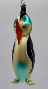 VTG Mouth-Blown Soffieria De Carlini Glass Ornament, TRUMPETING PENGUIN. SEE**., - Picture 1 of 9