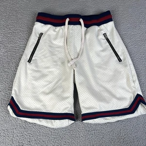 Bascom Projects 1993 Basketball Shorts Men M White Red Blue Mesh Zipper Baggy - Bild 1 von 17