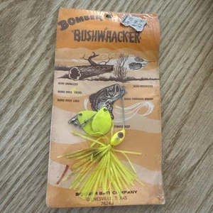 Bomber Bushwhacker vintage, nuovo su cartoncino, esca da pesca spinner giallo - Foto 1 di 1