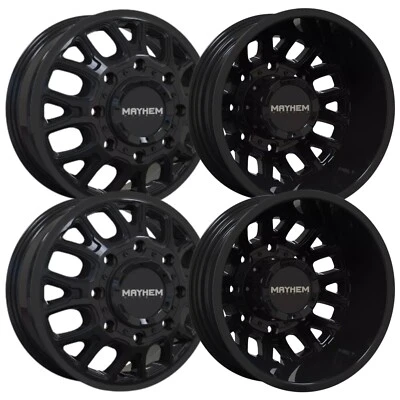 (Set-4) Mayhem Cogent Dually 17x6.5 8x210 125mm Gloss Black Wheels Rims 17 Inch - Image 1 of 3