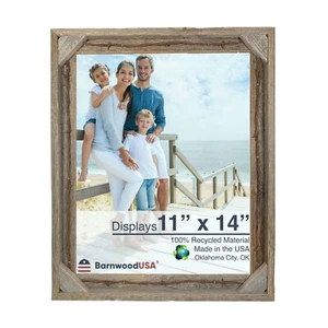 Rustic Farmhouse Barb Wire Series Reclaimed Wood Picture Frame (Various Sizes) - Picture 1 of 8