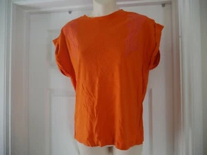 Orange H&M Top Ladies Size M UK 12 14 Embroidered Front Womens Blouse - Picture 1 of 9