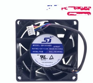 1 pcs SJ Fan SB120838BS 12V 2.0A 8038 8CM 4 wire high speed/high air volume fan - Bild 1 von 4