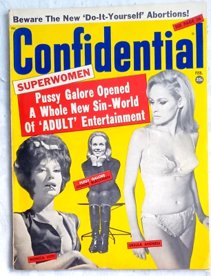 Confidential Magazine - Feb 1966 - (Pussy Galore) Andress, Vitti EXC Cond Q4 - Image 1 of 2