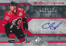 2006-07 SP Game Used SIGNIFICANCE #CK CHUCK KOBASEW - x/50 - Calgary Flames