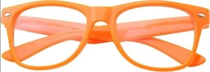ORANGE FRAME GLASSES CLASSIC 80s 90s VINTAGE RETRO CLEAR LENS SUNGLASSES SHADES - Picture 1 of 6