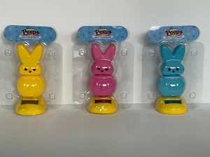 Solar Powered Dancing Bobble Head Toy New - LARGE PEEPS Easter Bunny - Pink - Picture 1 of 4