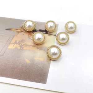 20pcs Faux Pearl Shank Buttons Plastic for Garment DIY Sewing Craft Decoration - Picture 1 of 14