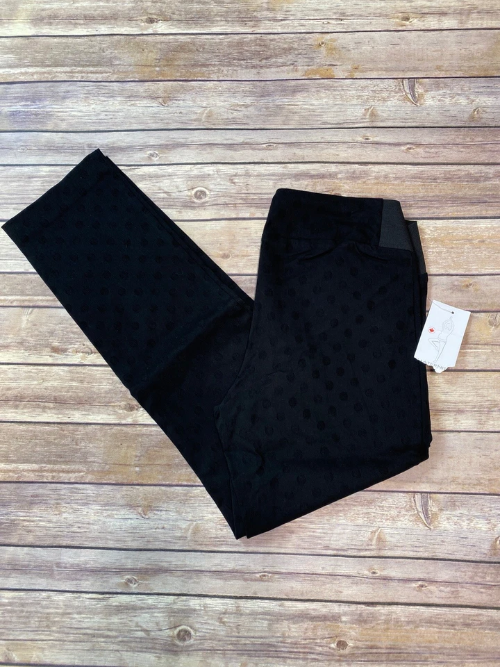 Nuevo con etiquetas Pantalones Margaret M Maternidad Pierna Recta Bajo Vientre Lunares Foto 1 de 3