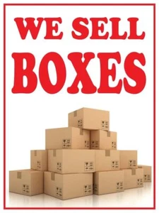 We Sell Boxes | Retail Window Display Sign | 18"W x 24"H - Picture 1 of 5