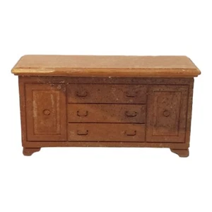 Miniature Dollhouse Solid Wood Dresser 2" x 4" x 1.25" Vintage 1950s Furniture - Picture 1 of 13